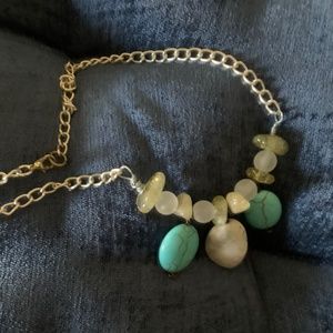 HANDMADE 😊 semi precious stone STATEMENT NECKLACE